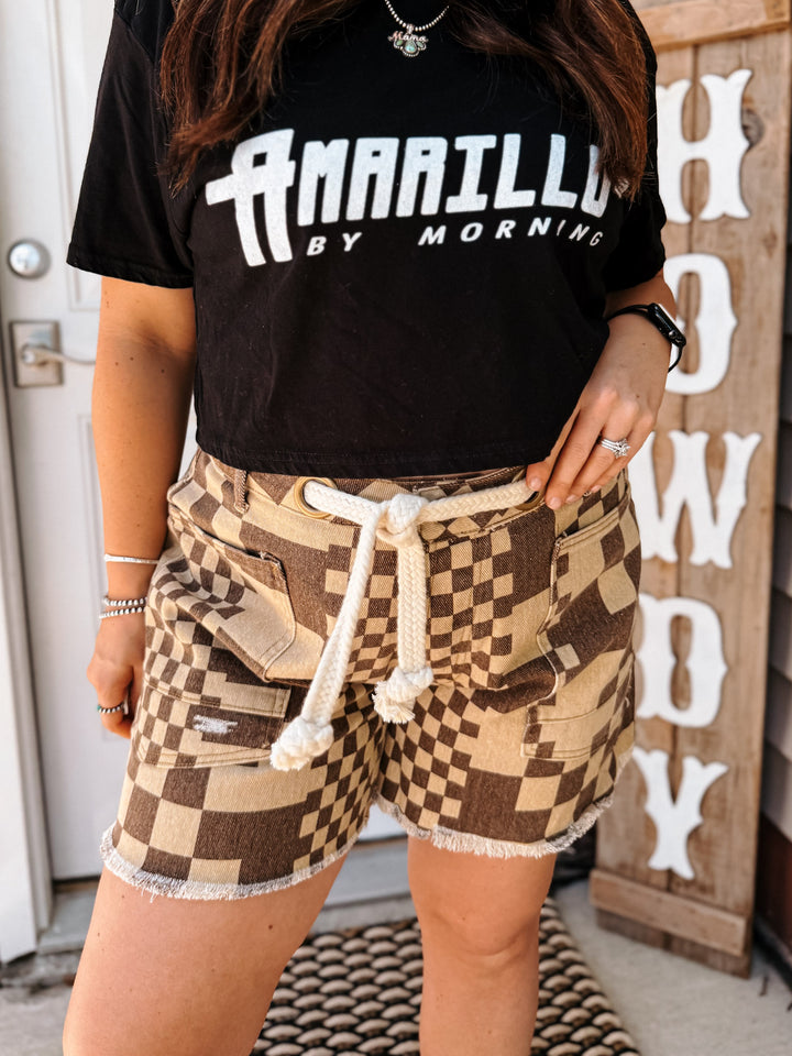 Cocoa Check Shorts