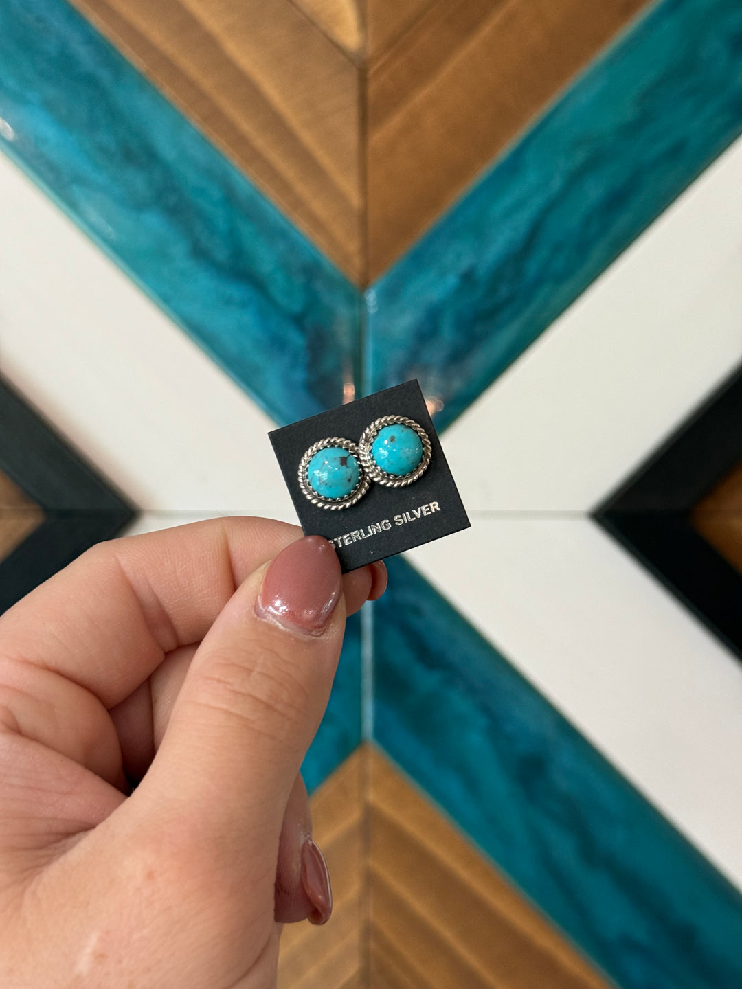 Esther Kingman Turquoise Stud Earrings