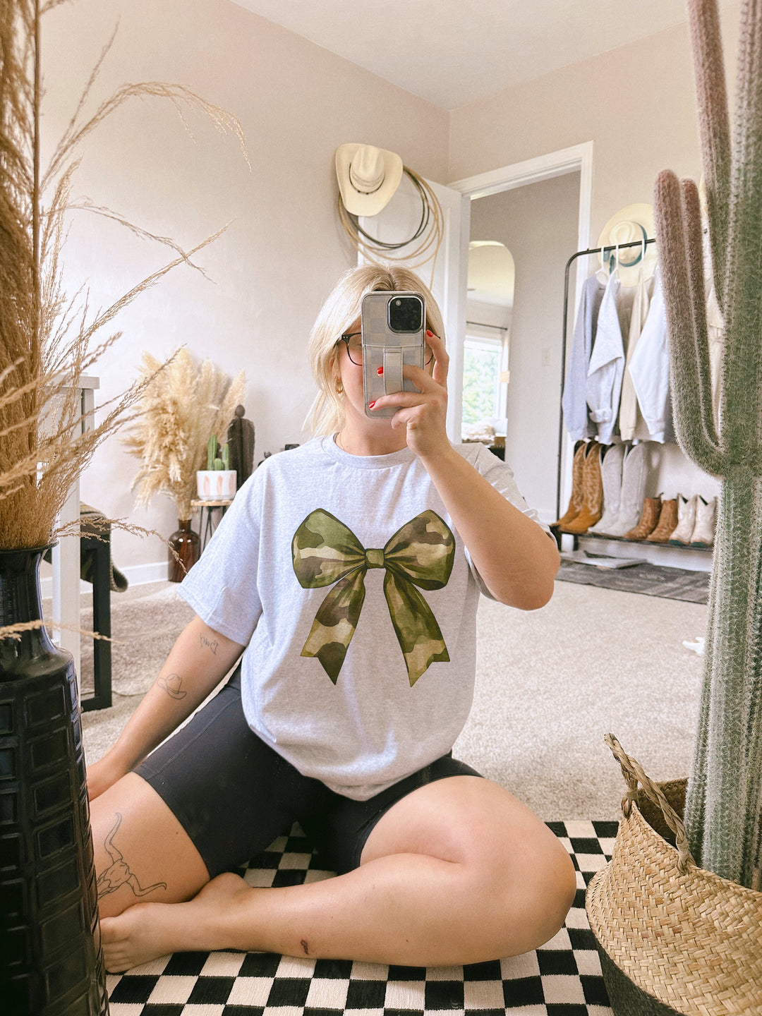 Camo Bow Tee/Crew