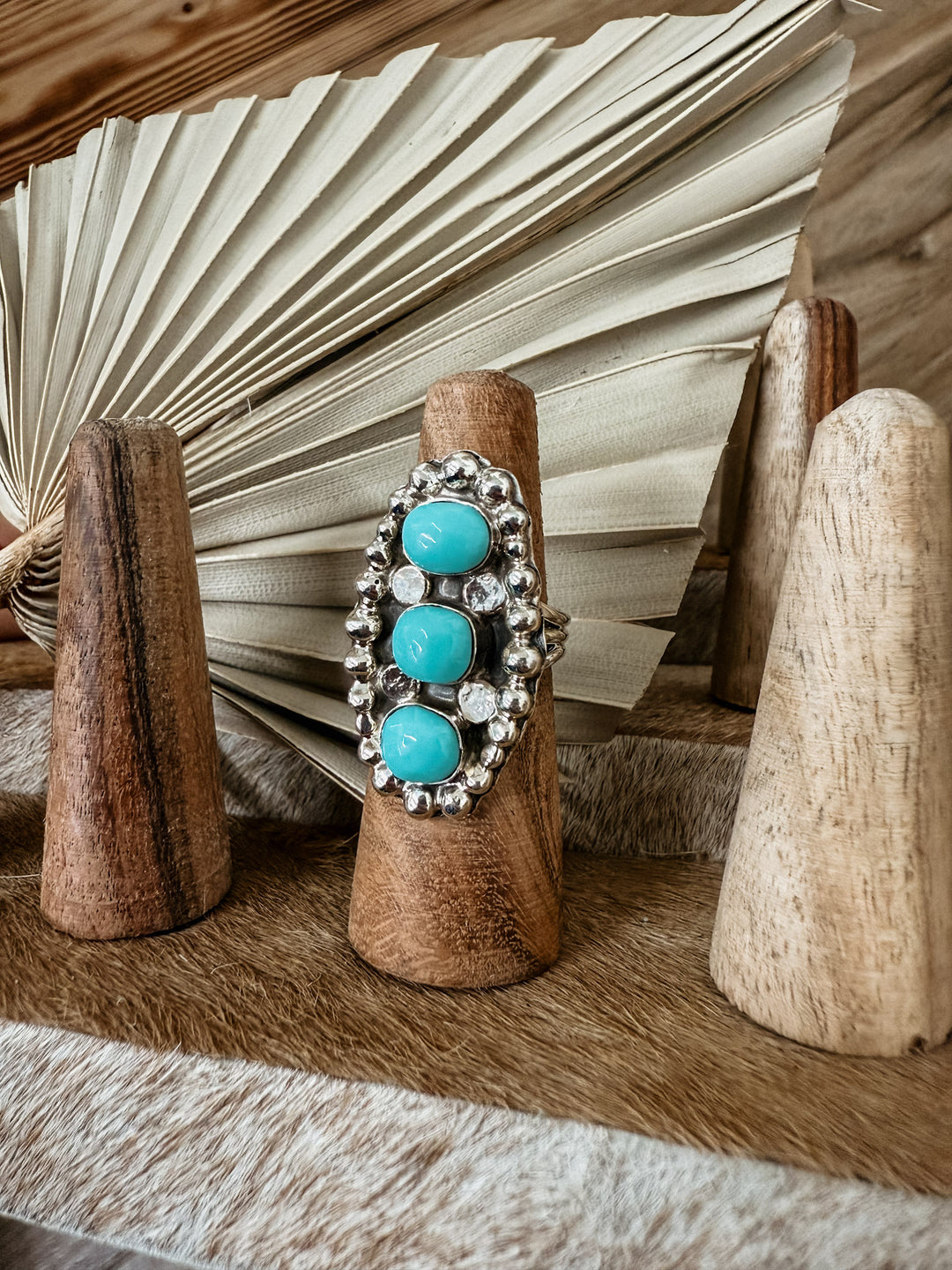 3 Stone Kingman Turq Ring
