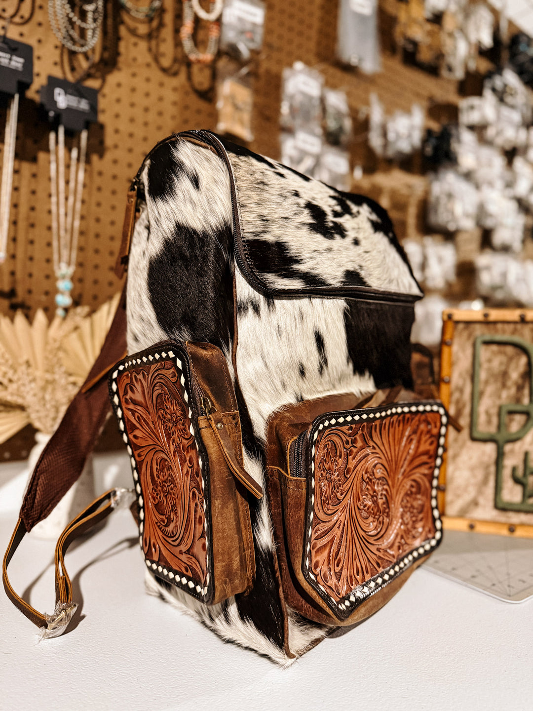 Evangeline Cowhide Backpack #9