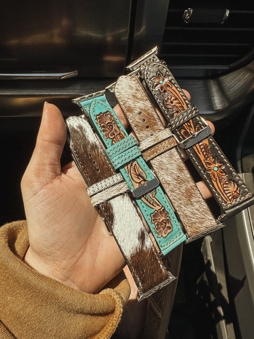 Cowhide Watch Band: Black