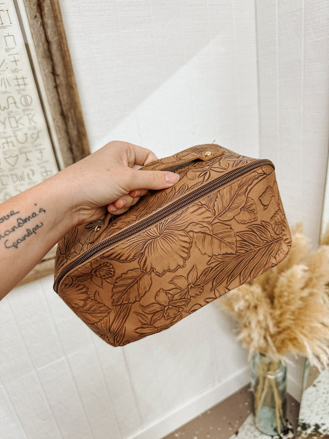 Tooled Makeup Travel Bag
