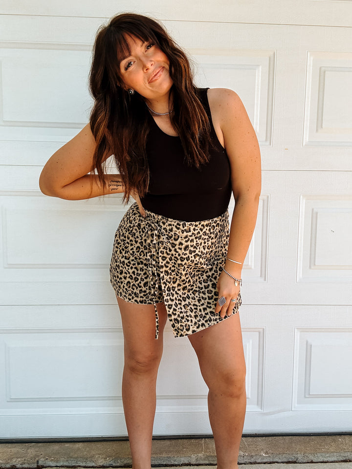 Leopard Twill Skort
