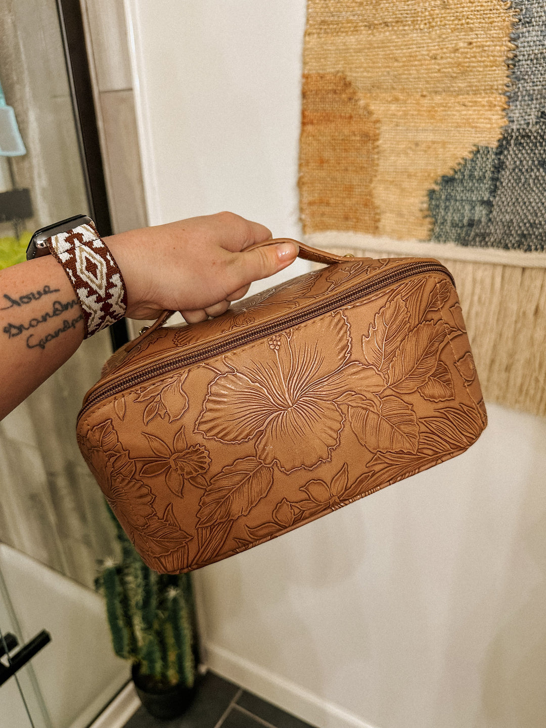 Tooled Makeup Travel Bag