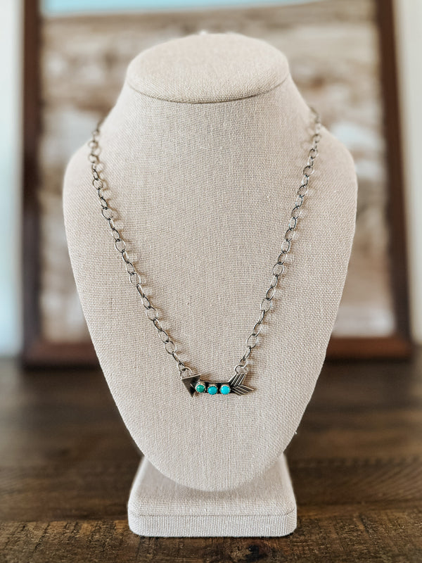 Spinning Arrow Turquoise Necklace