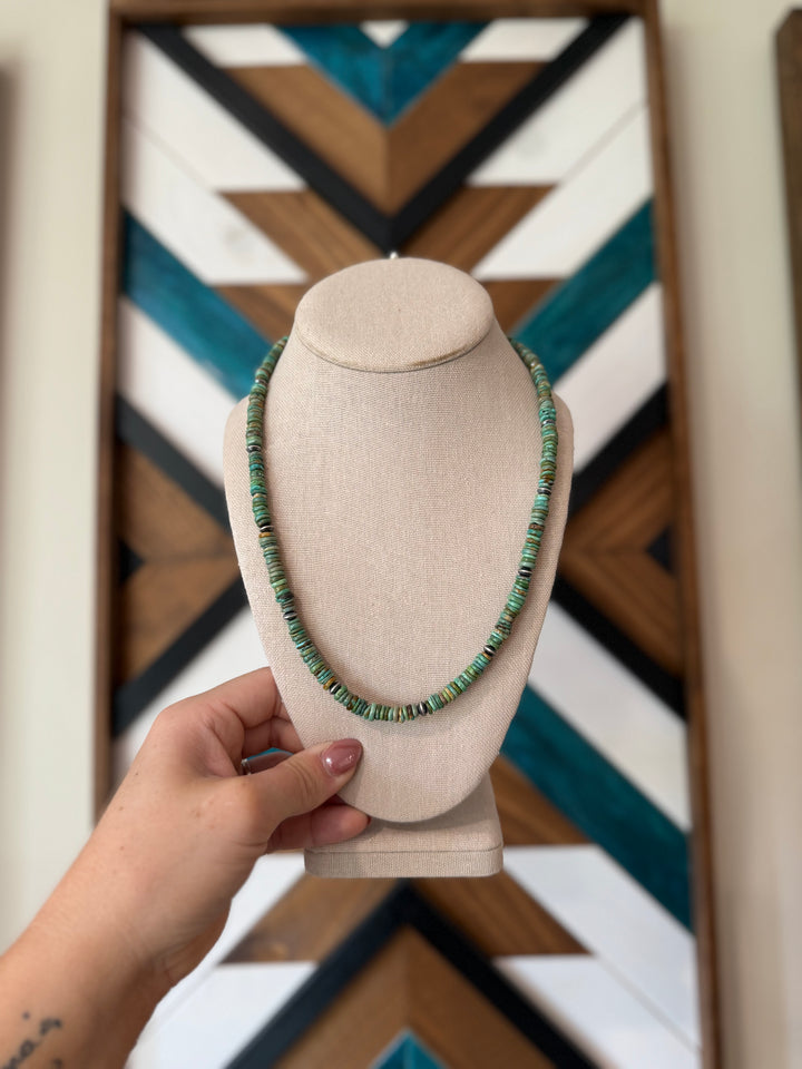 20” Red River Turquoise & Navajo Pearl Necklace