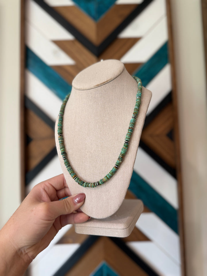 20” Red River Turquoise & Navajo Pearl Necklace