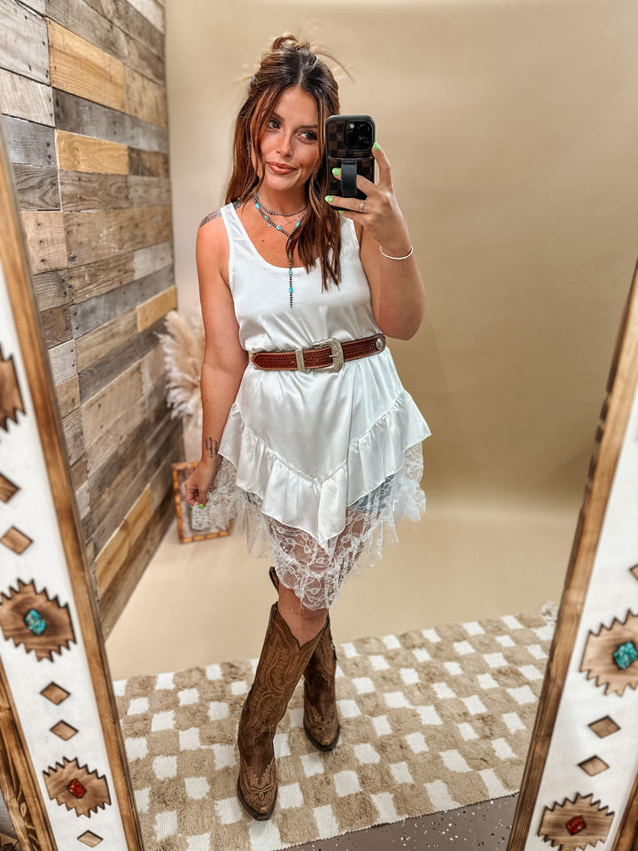 Lace Extender Tank: White