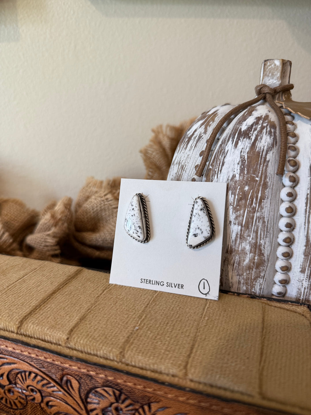 White Buffalo Earrings #1