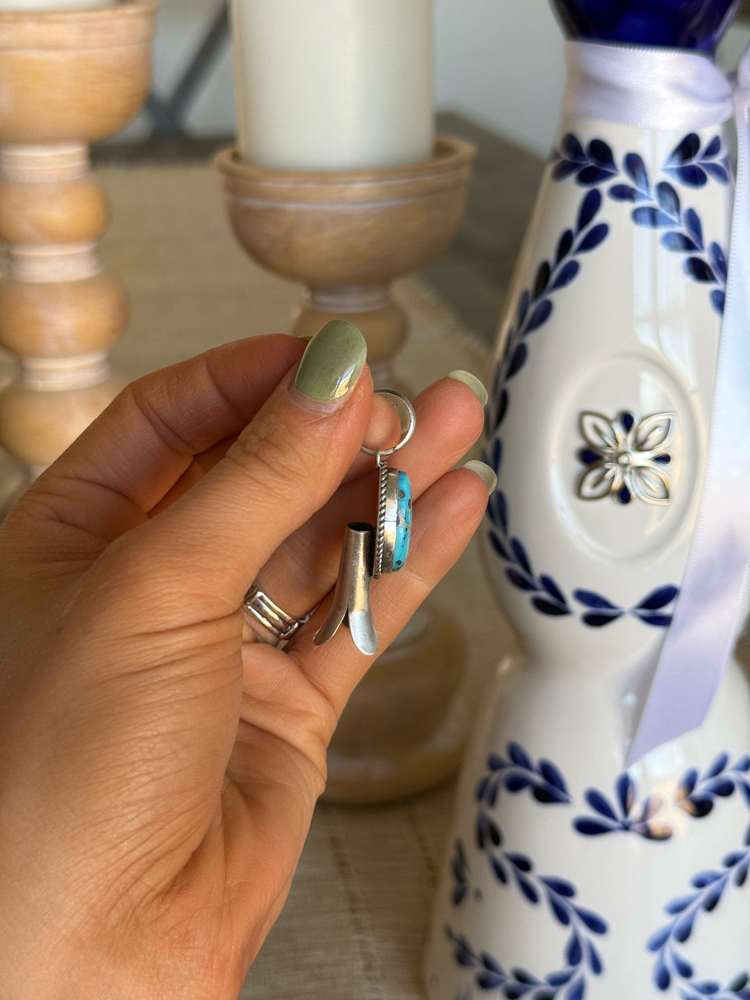 Kingman Squash Blossom Pendant #1