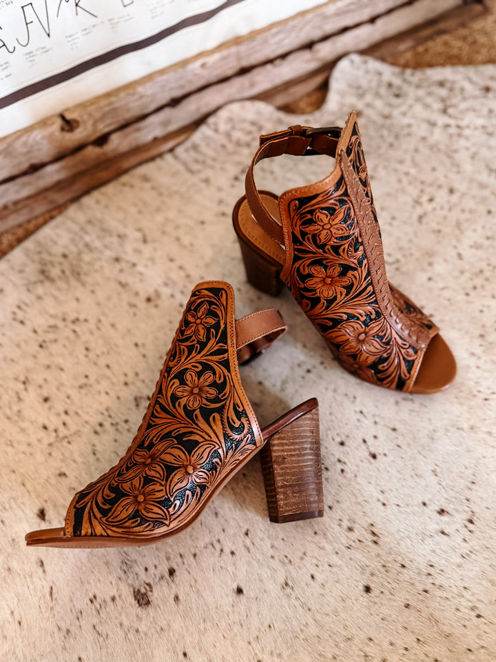 Dodge Town Tooled Heel Booties