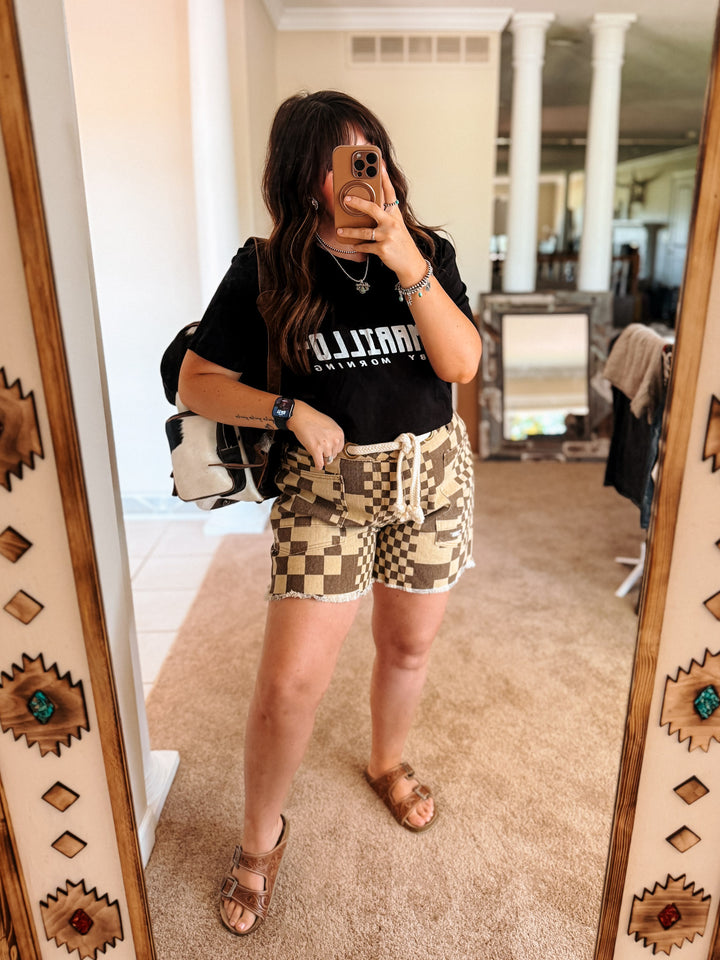 Cocoa Check Shorts