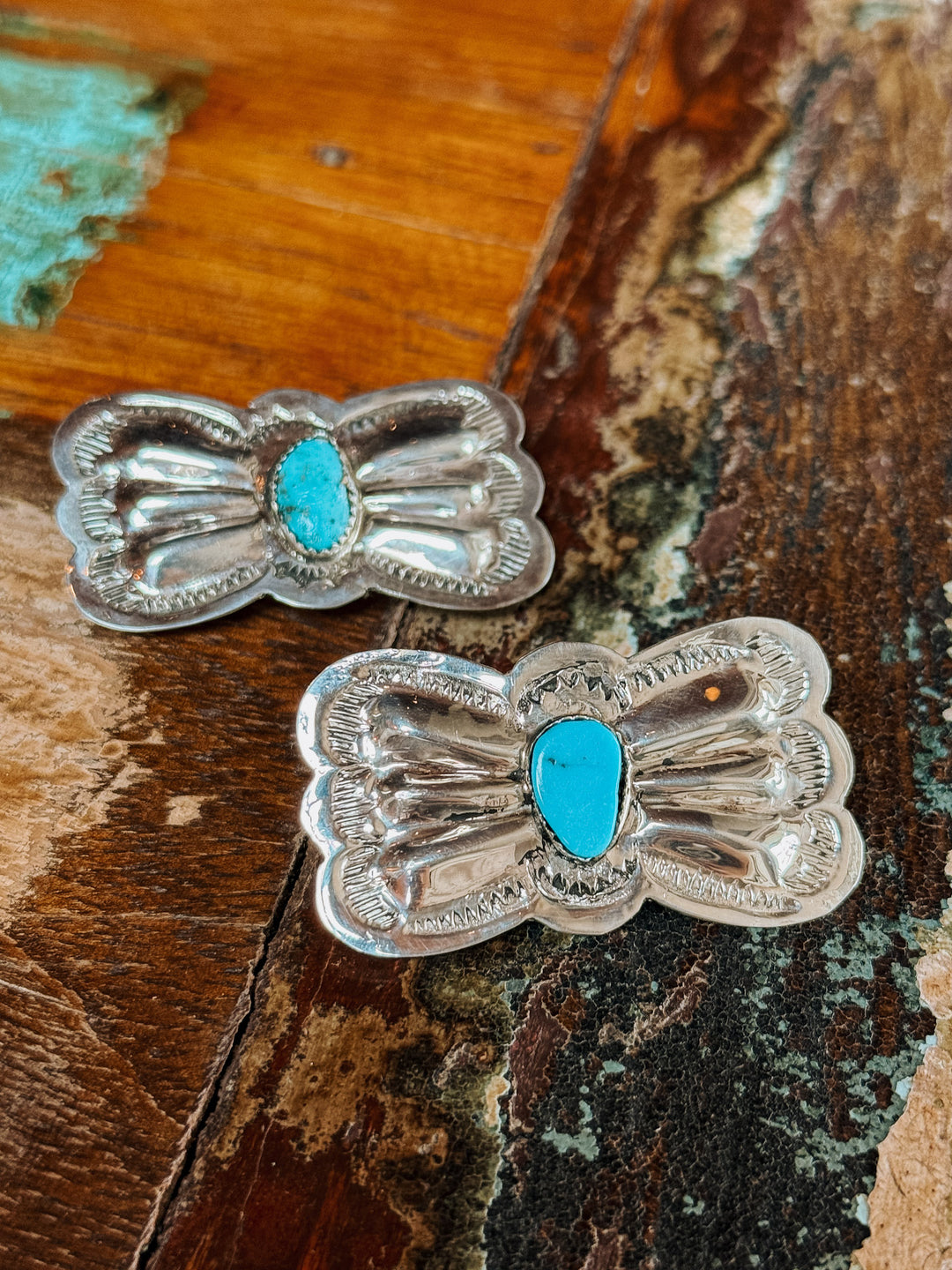 Turquoise Concho Bow Hair Jewelry