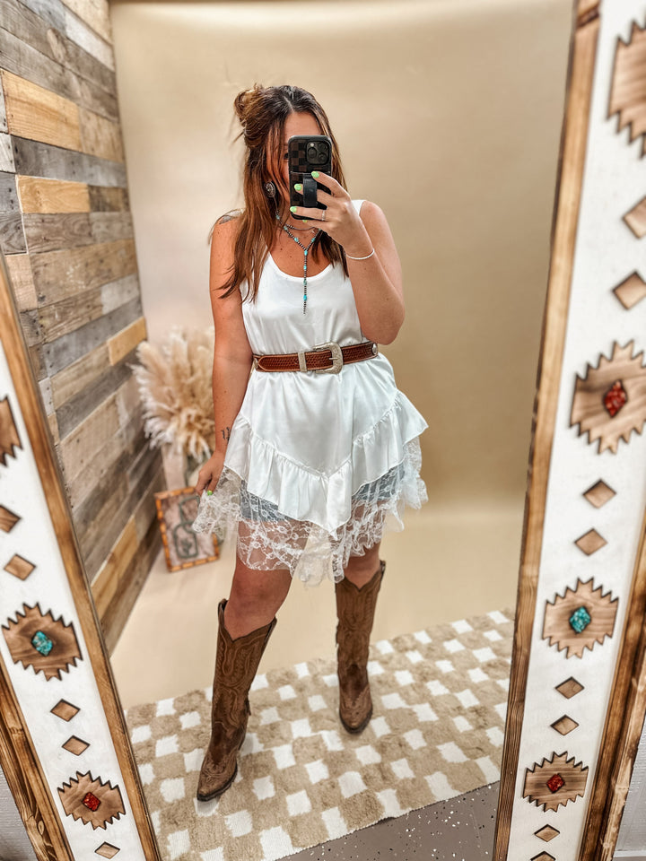 Lace Extender Tank: White