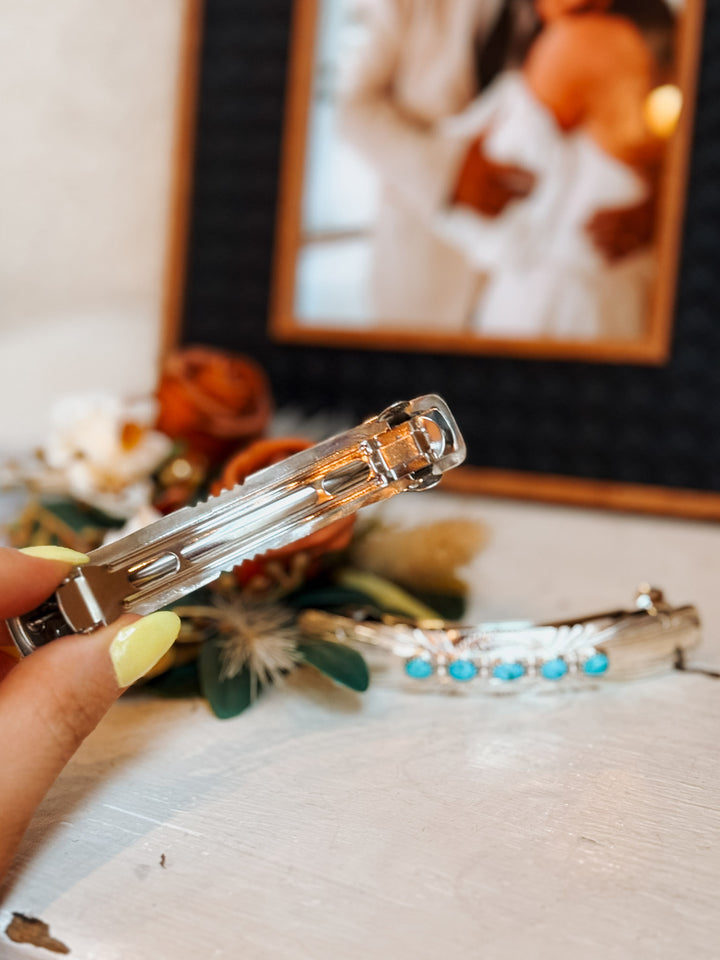 Turquoise & Silver Hair Jewelry
