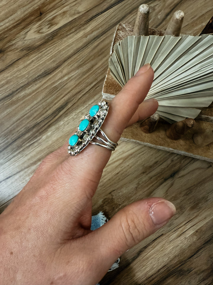 3 Stone Kingman Turq Ring
