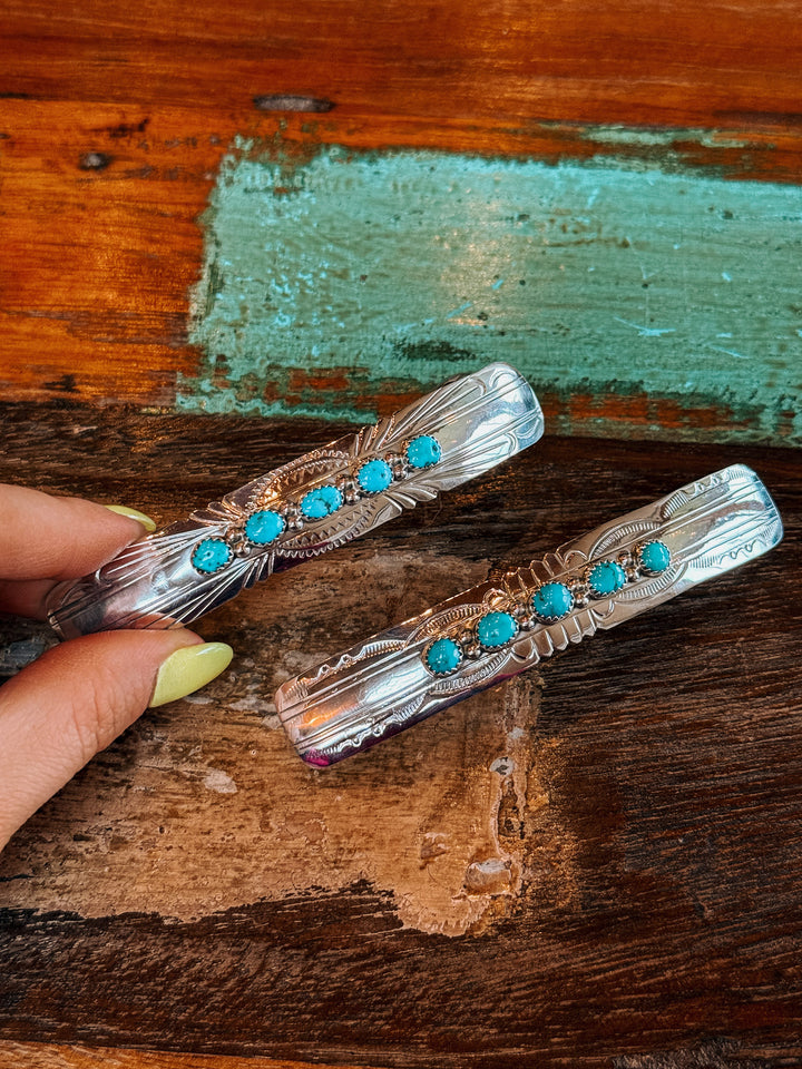 Turquoise & Silver Hair Jewelry