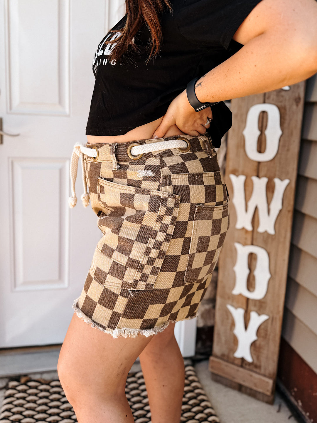 Cocoa Check Shorts