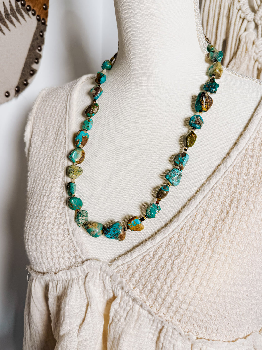 27” Turquoise Nugget Necklace