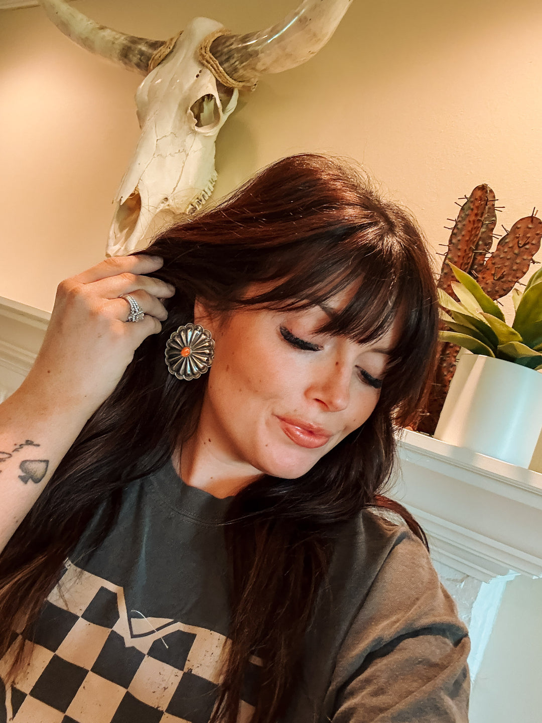 Twisted Tea Concho Earrings