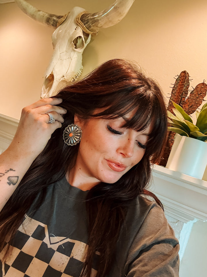 Twisted Tea Concho Earrings