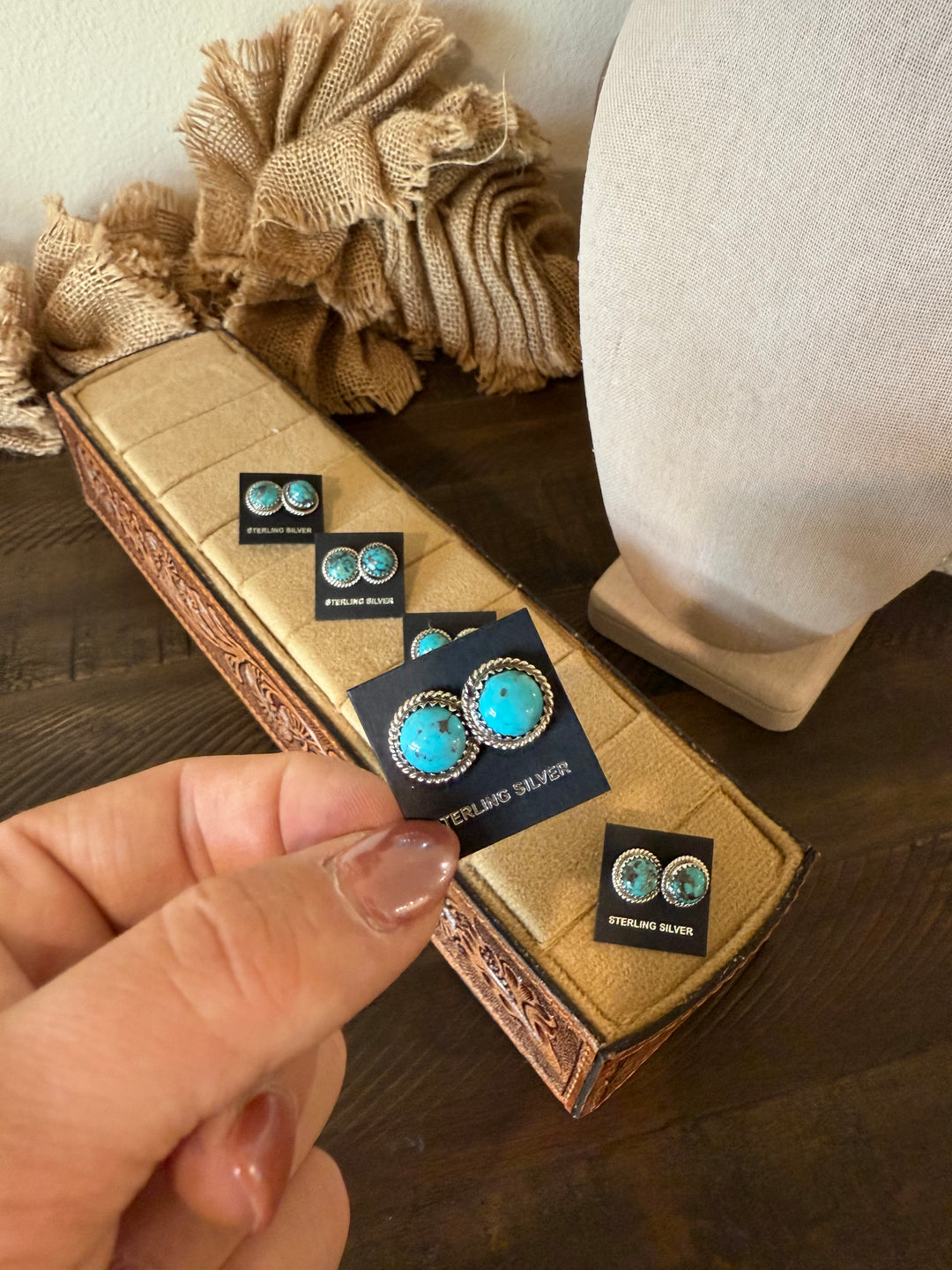 Esther Kingman Turquoise Stud Earrings