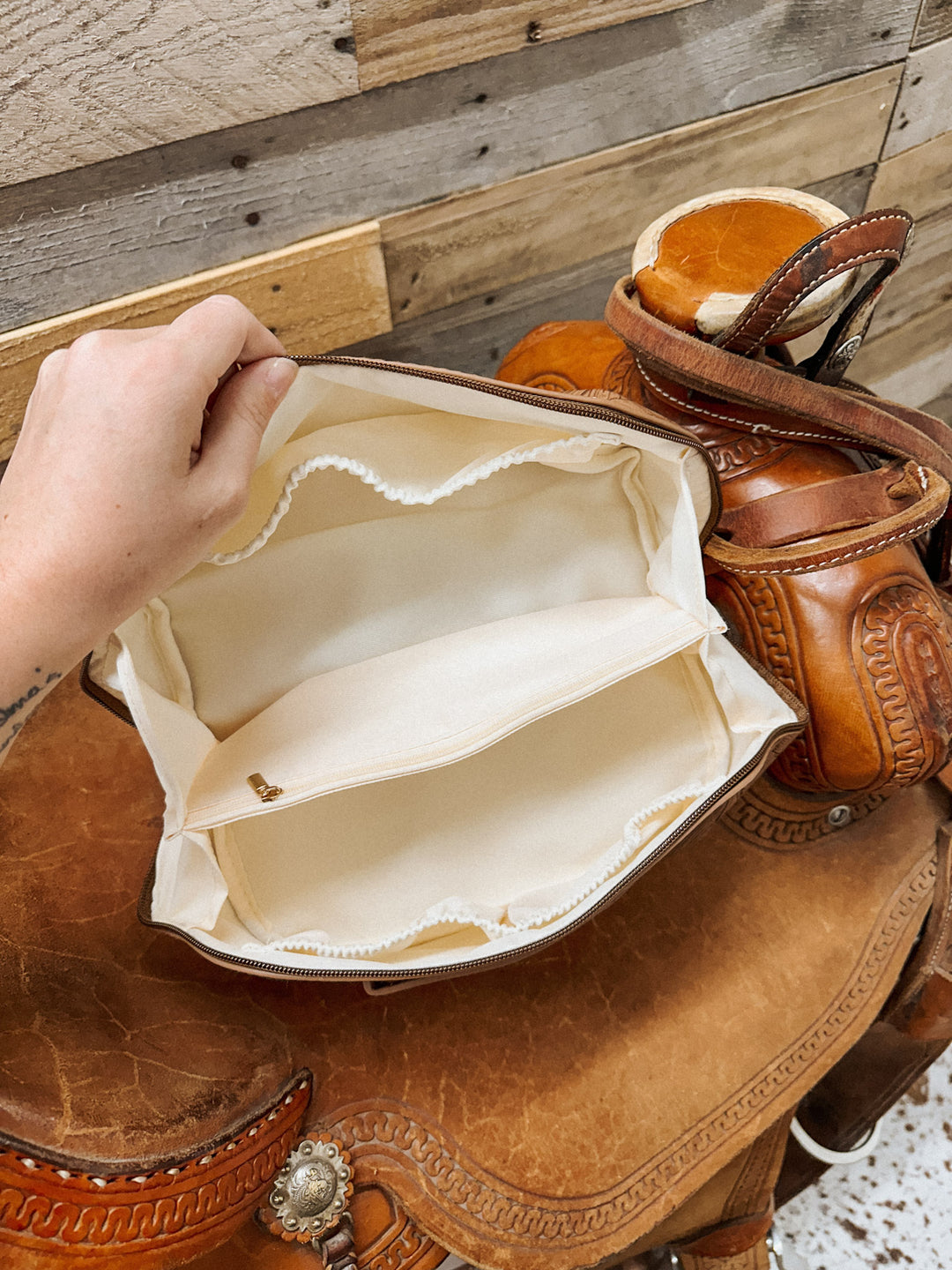 Tooled Makeup Travel Bag