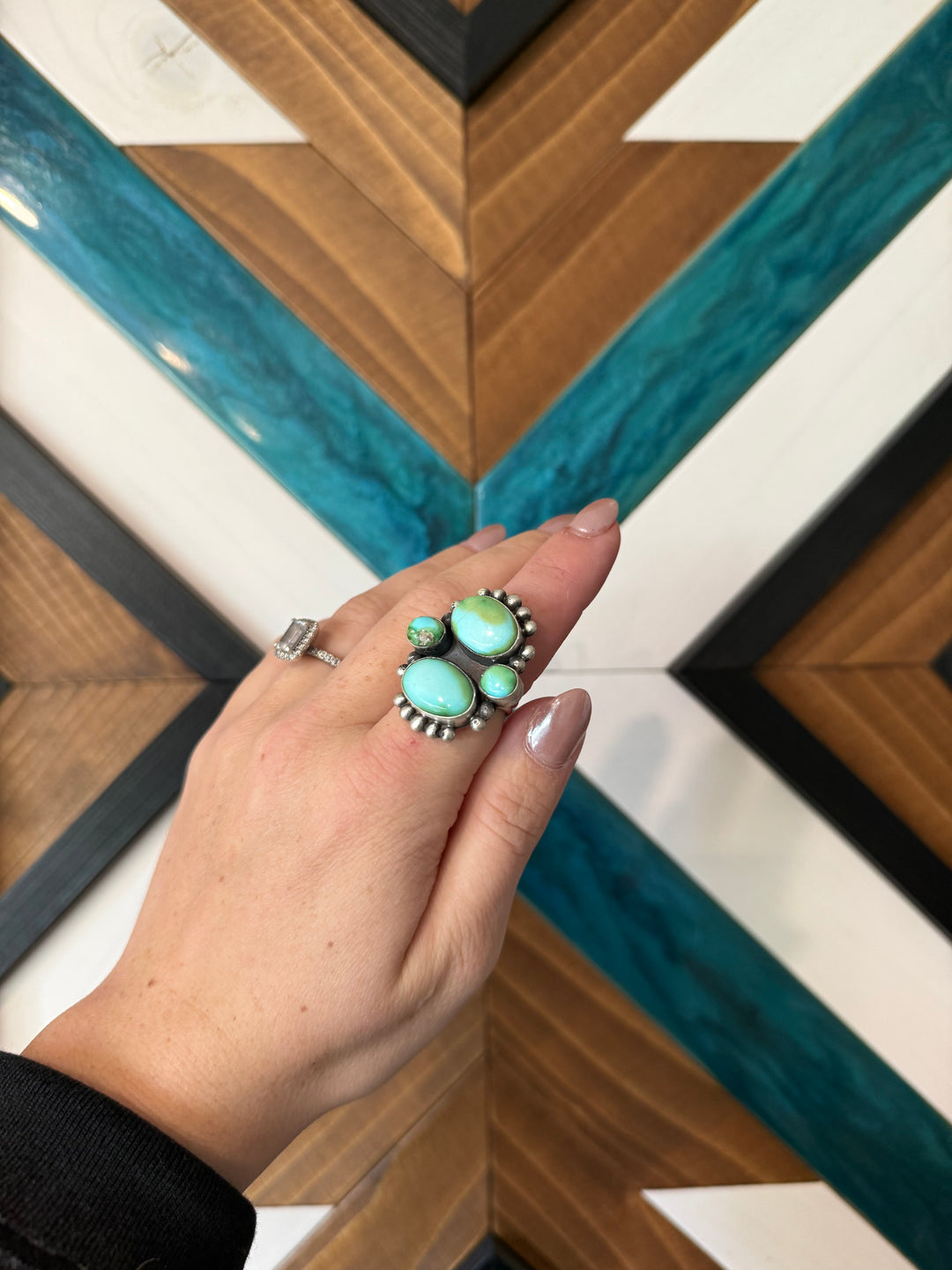 Eli Skeets Sonoran Gold Turquoise Ring Size 7.5