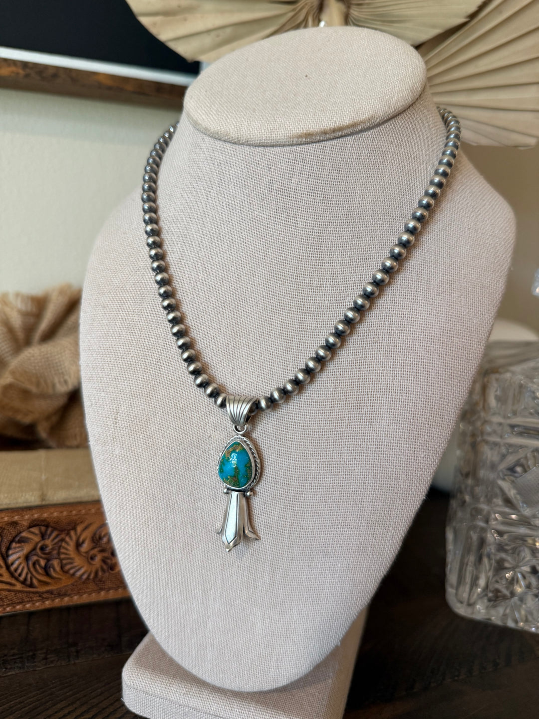 Navajo Pearl & Sonoran Pendant Necklace #2