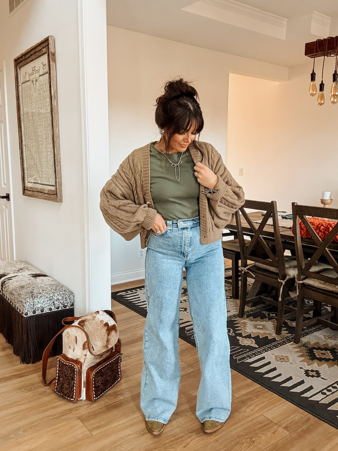 Chunky Knit Cardigan: Mocha