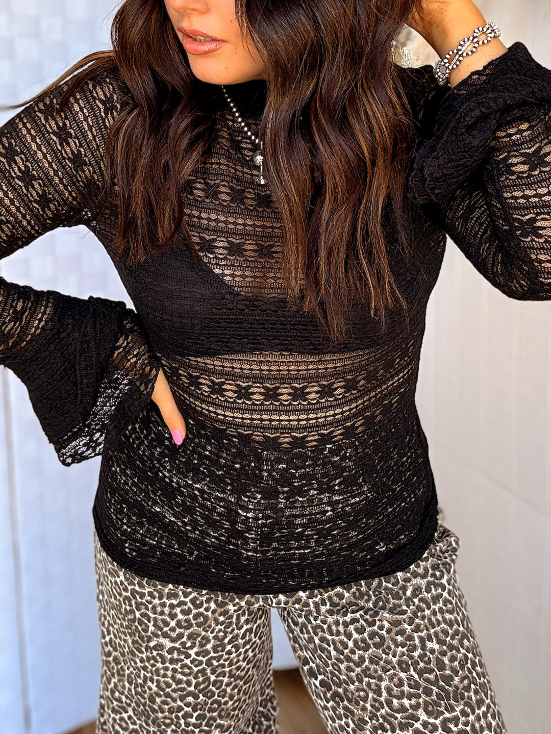 Gatlin Lace Bell Sleeve Top