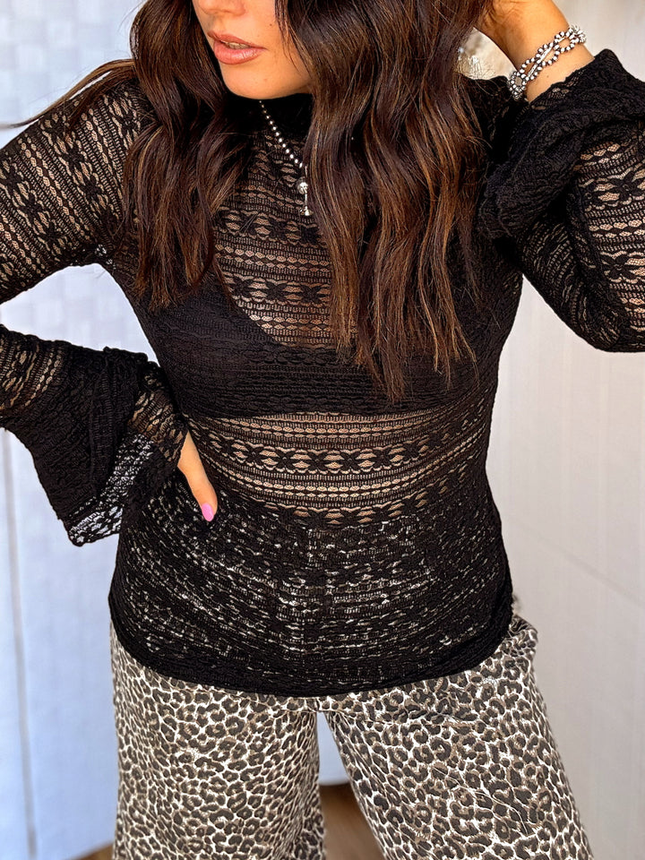 Gatlin Lace Bell Sleeve Top