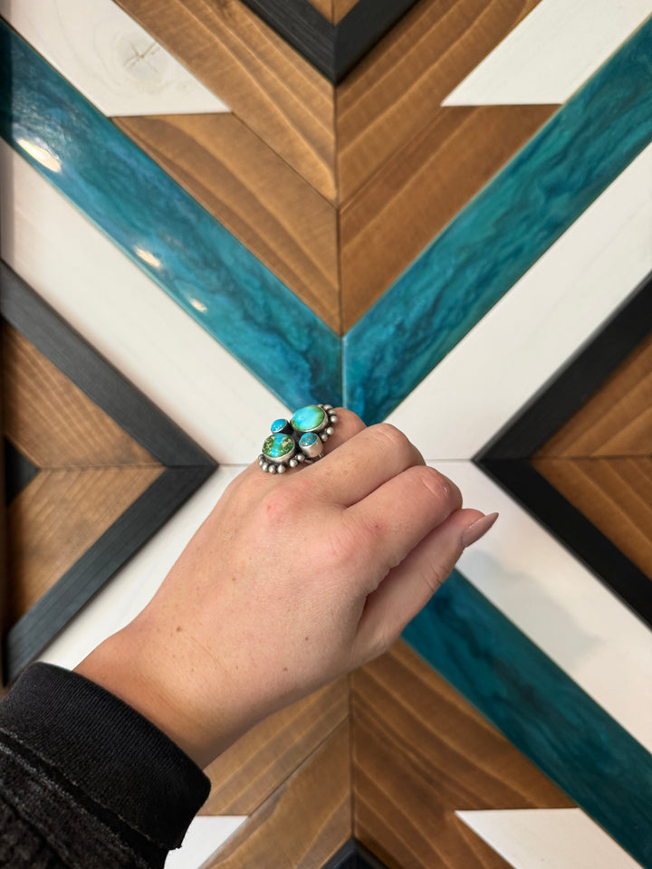 Eli Skeets Sonoran Gold Turquoise Ring Size 6.5