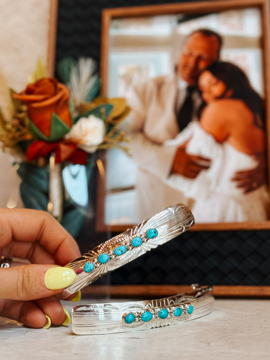 Turquoise & Silver Hair Jewelry
