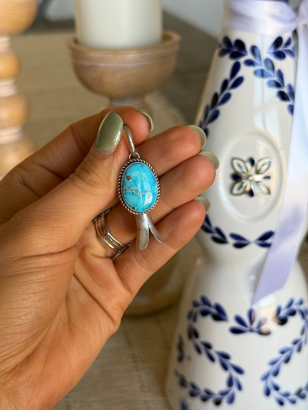 Kingman Squash Blossom Pendant #1