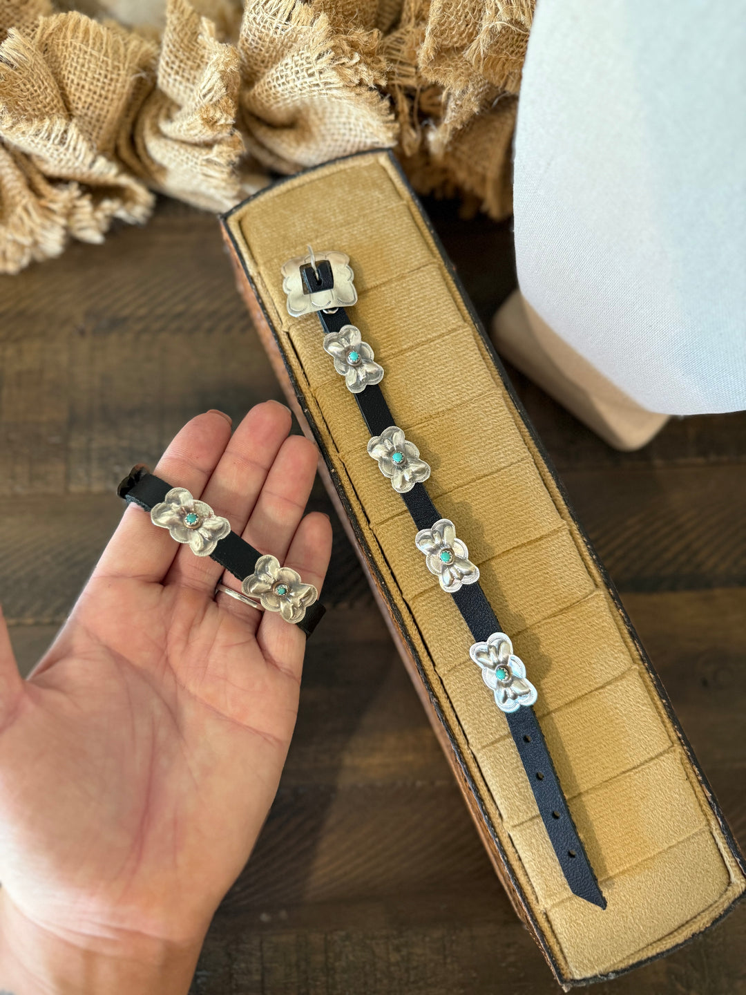 Bow Concho Leather Bracelet