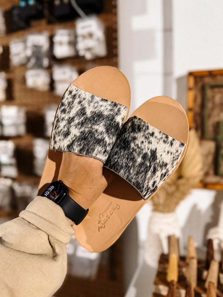 Agave Sky Cowhide Slide Sandals - Size 8 #1