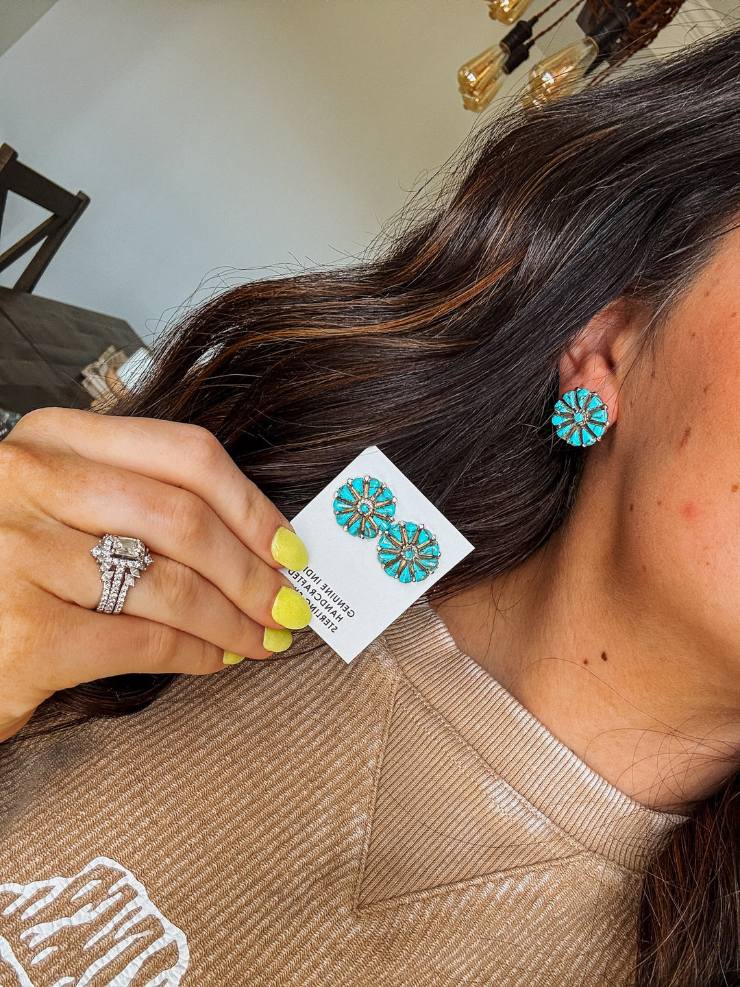 Liv's Turquoise Cluster Earrings: Kingman