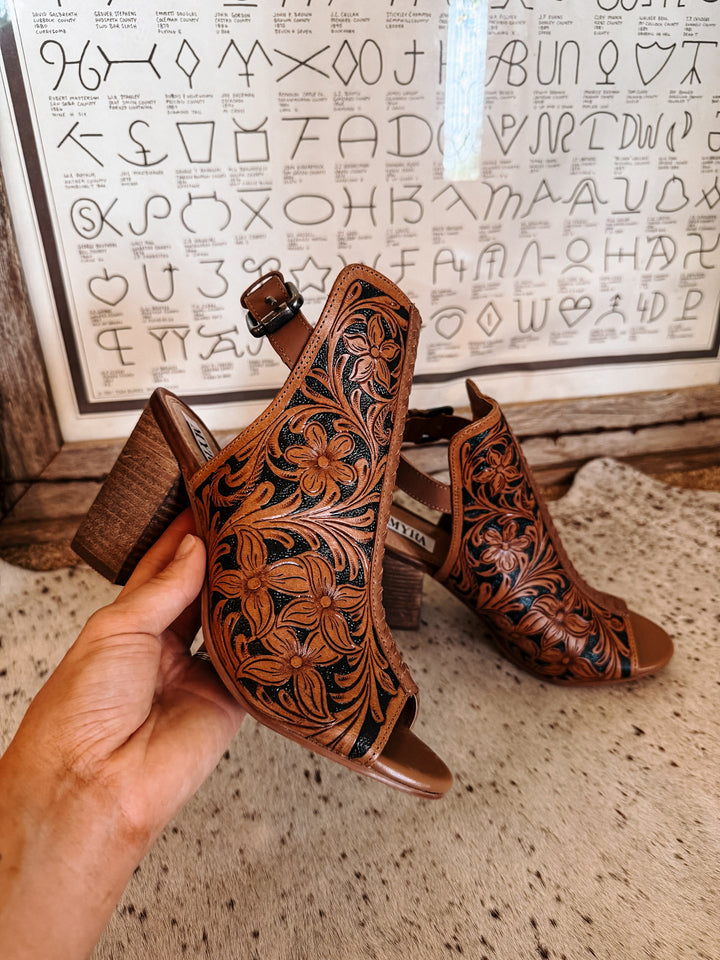 Dodge Town Tooled Heel Booties