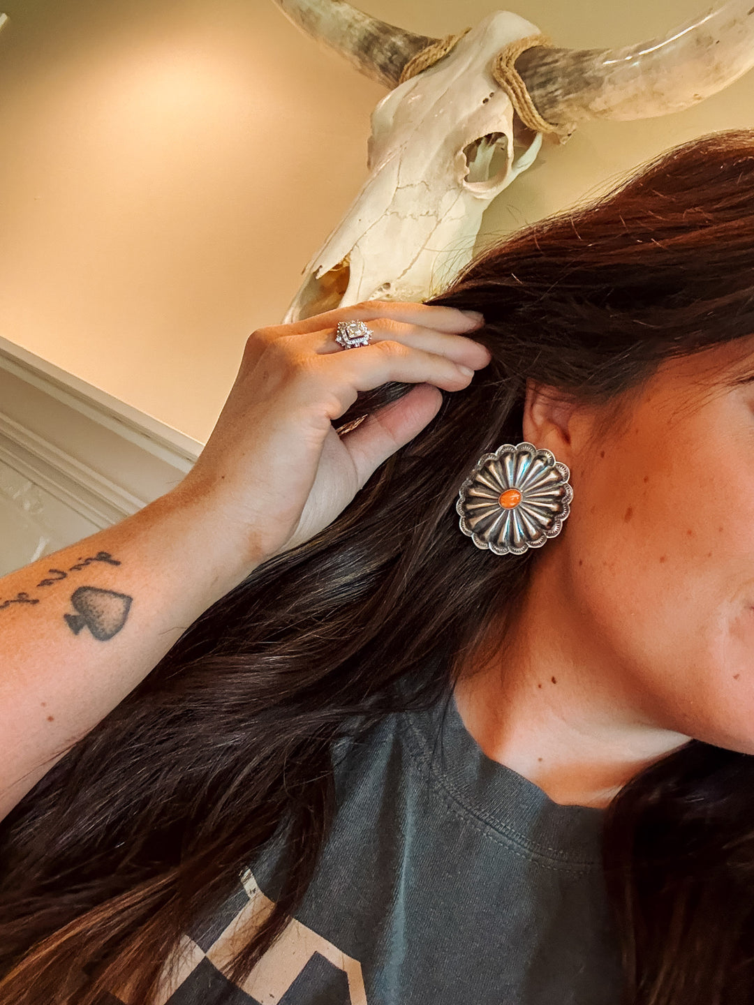 Twisted Tea Concho Earrings