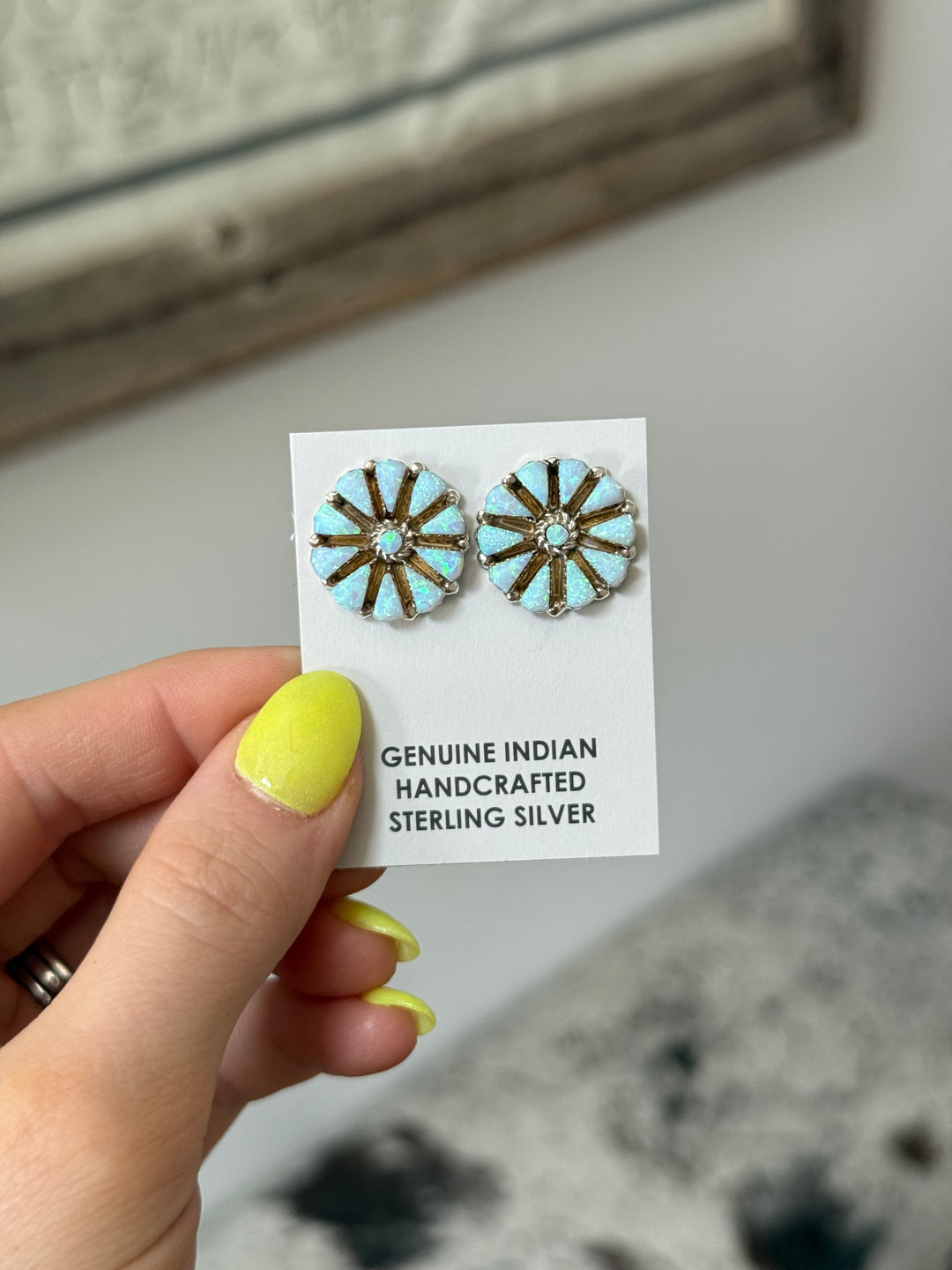 Liv's Turquoise Cluster Earrings: Opal