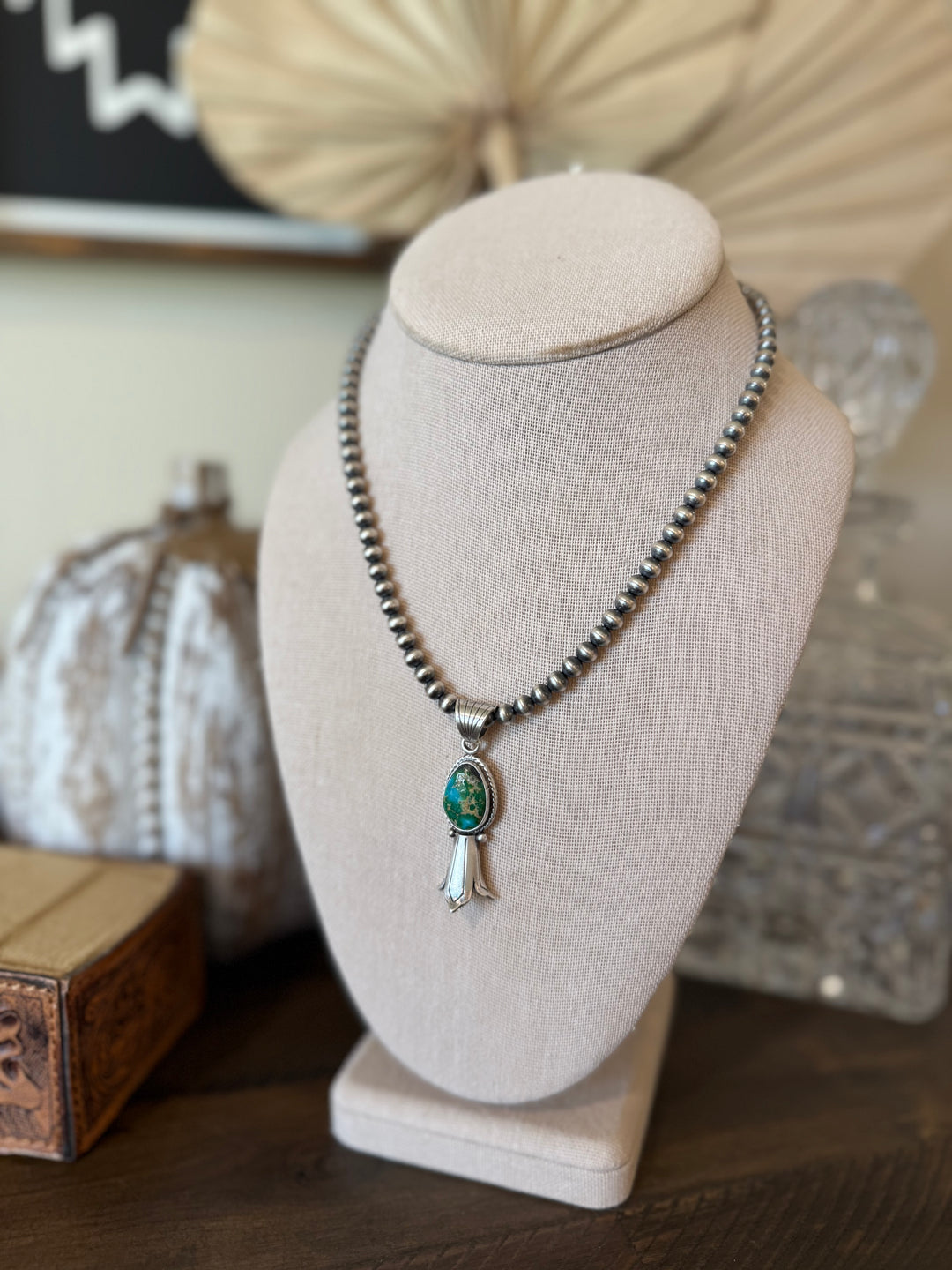 Navajo Pearl & Sonoran Pendant Necklace #1