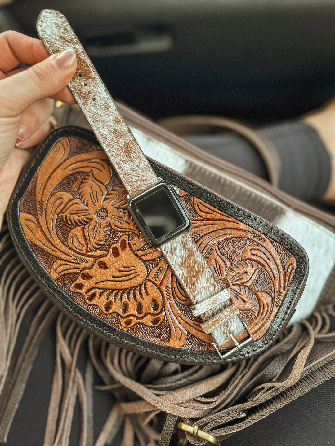 Cowhide Watch Band: Tan