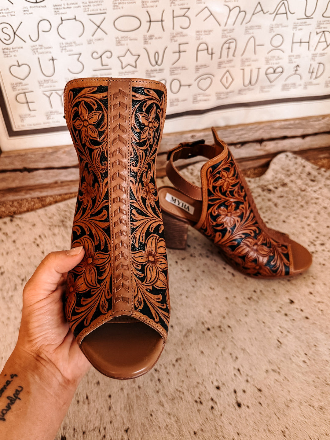 Dodge Town Tooled Heel Booties
