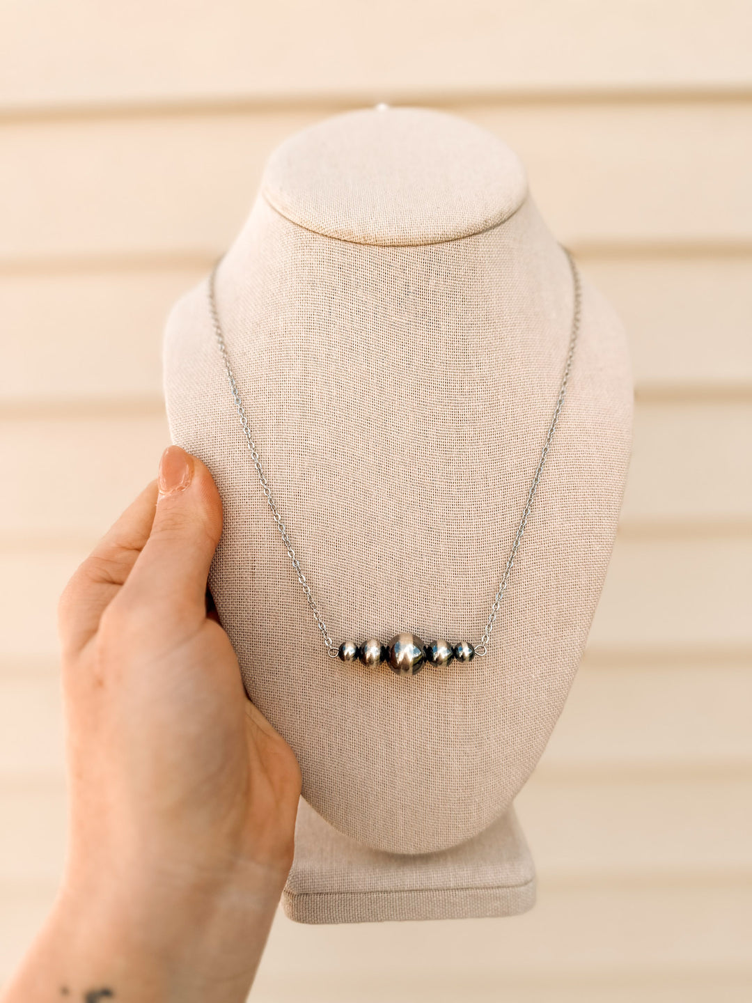 Graduated Bar Navajo Pearl Necklace