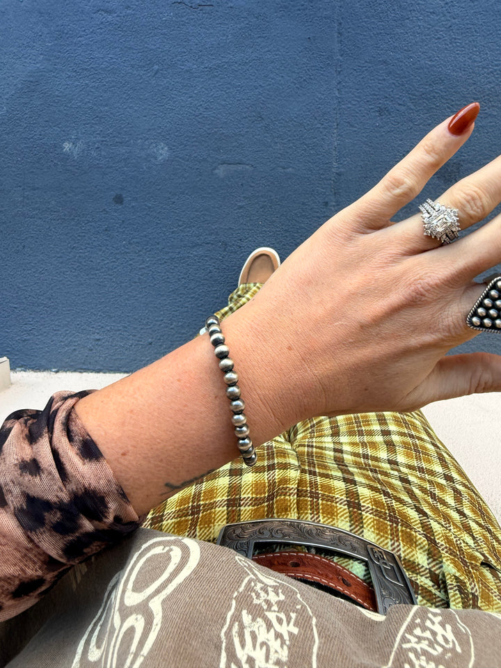 6mm Navajo Pearl Stretchy Bracelet
