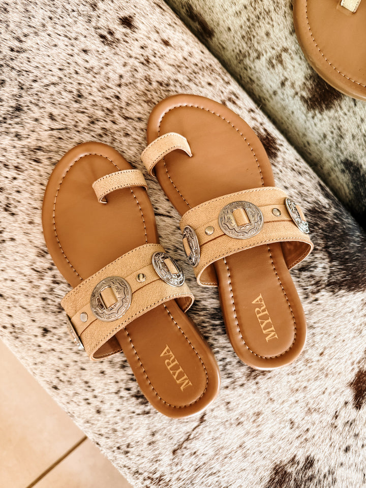 Concho Sandal: Cream