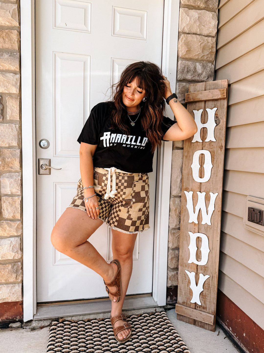Cocoa Check Shorts