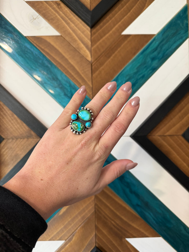 Eli Skeets Sonoran Gold Turquoise Ring Size 6.5